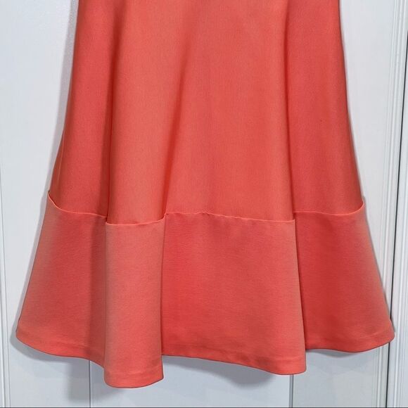 Rachel Rachel Roy Coral Salmon Pink Black Bandage Mini Dress Stretch Fit Flare 4 - Picture 5 of 12